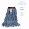 Boardwalk Large Looped-End Mop, Blue, Cotton/Synthetic, PK12 BWKLM30311L - alternate 7
